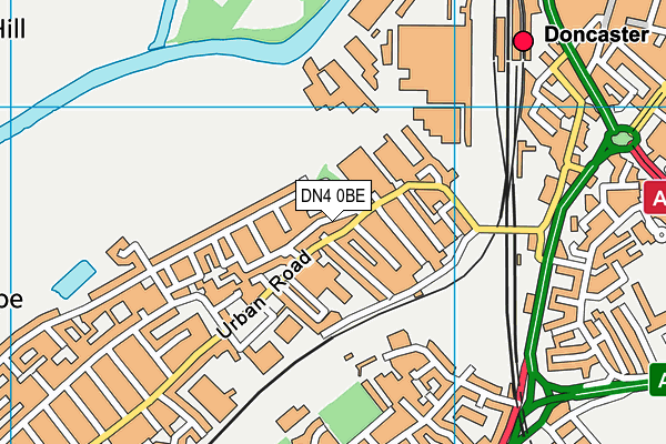 DN4 0BE map - OS VectorMap District (Ordnance Survey)