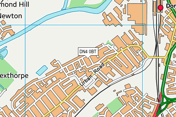 DN4 0BT map - OS VectorMap District (Ordnance Survey)