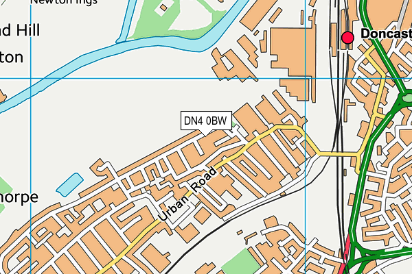 DN4 0BW map - OS VectorMap District (Ordnance Survey)