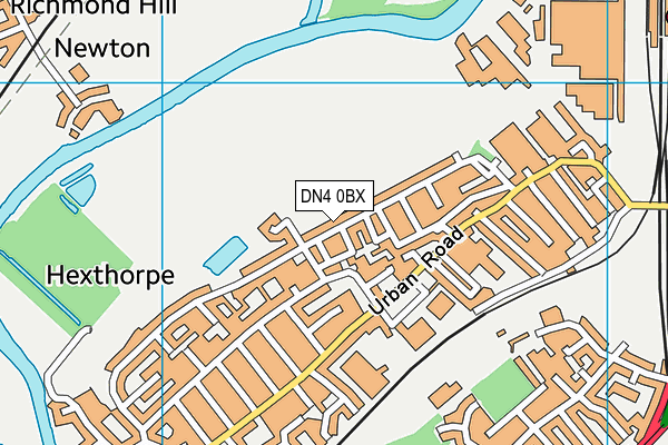 DN4 0BX map - OS VectorMap District (Ordnance Survey)
