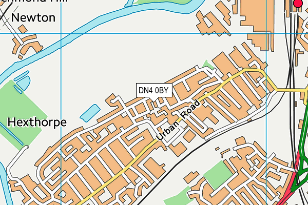 DN4 0BY map - OS VectorMap District (Ordnance Survey)