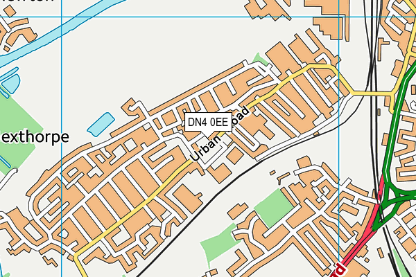 DN4 0EE map - OS VectorMap District (Ordnance Survey)