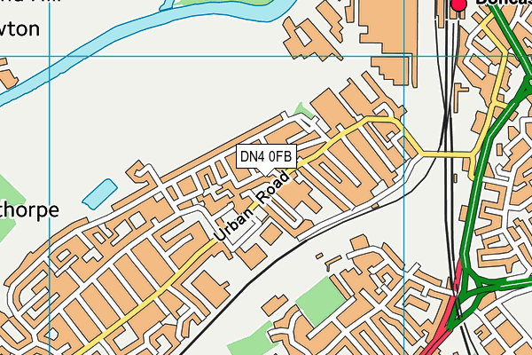 DN4 0FB map - OS VectorMap District (Ordnance Survey)