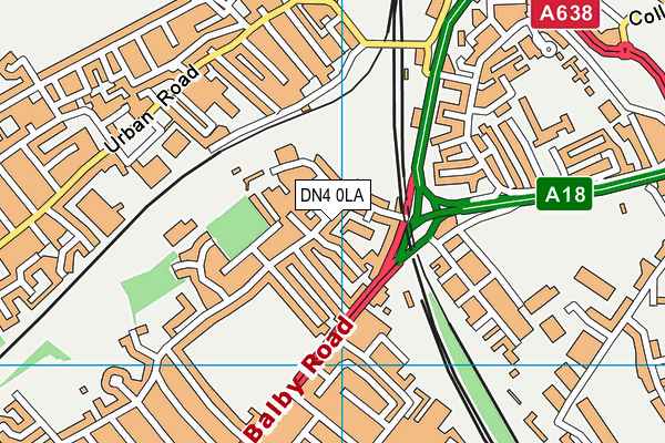 DN4 0LA map - OS VectorMap District (Ordnance Survey)