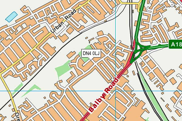 DN4 0LJ map - OS VectorMap District (Ordnance Survey)