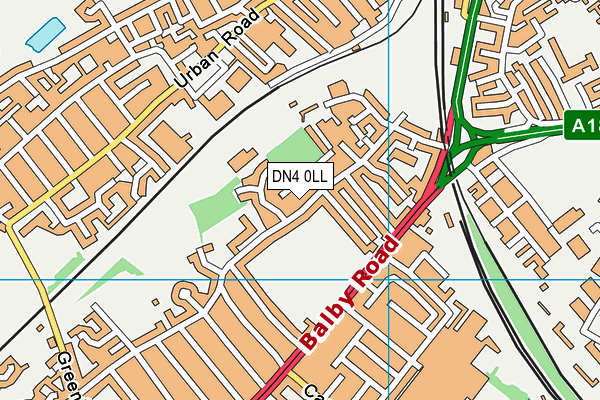Balby Central Primary Academy map (DN4 0LL) - OS VectorMap District (Ordnance Survey)