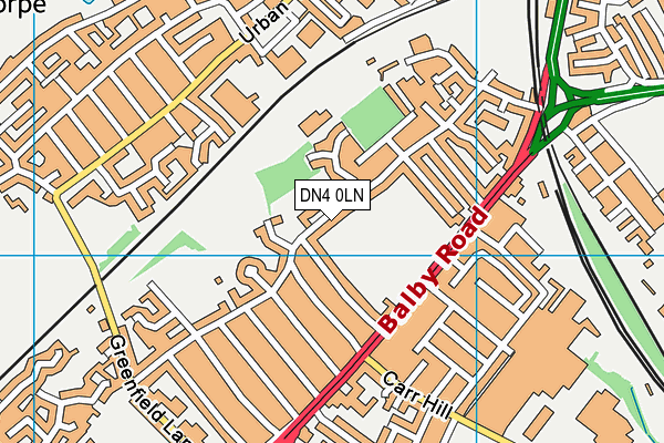 DN4 0LN map - OS VectorMap District (Ordnance Survey)