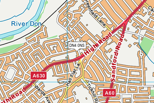 DN4 0NS map - OS VectorMap District (Ordnance Survey)