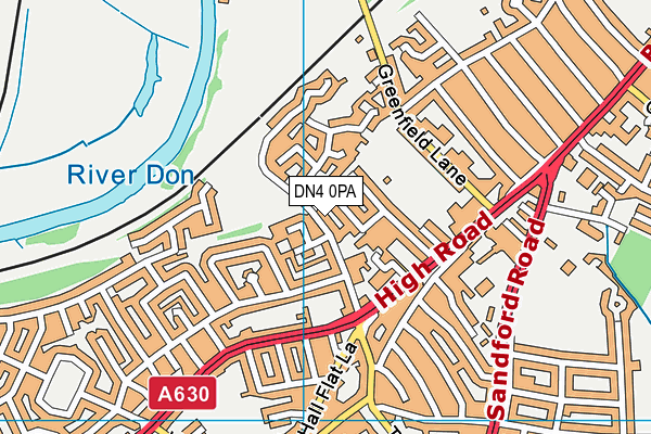 DN4 0PA map - OS VectorMap District (Ordnance Survey)