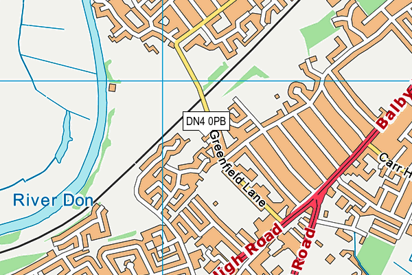 DN4 0PB map - OS VectorMap District (Ordnance Survey)