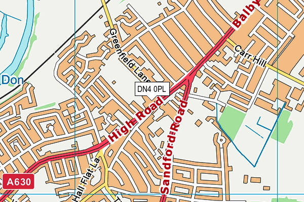 DN4 0PL map - OS VectorMap District (Ordnance Survey)