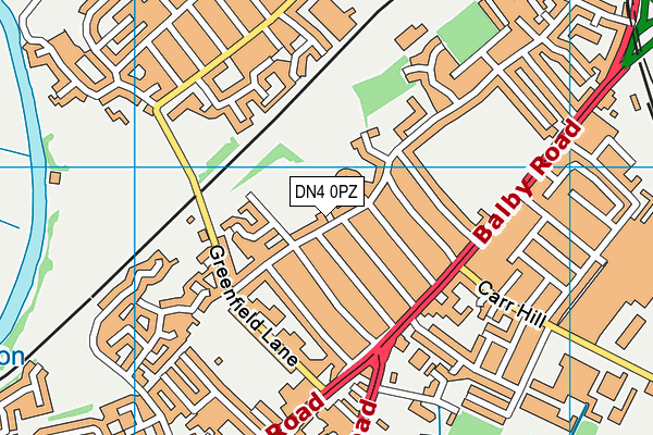 DN4 0PZ map - OS VectorMap District (Ordnance Survey)