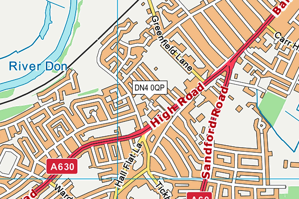 DN4 0QP map - OS VectorMap District (Ordnance Survey)