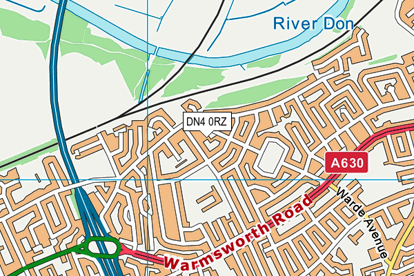 DN4 0RZ map - OS VectorMap District (Ordnance Survey)