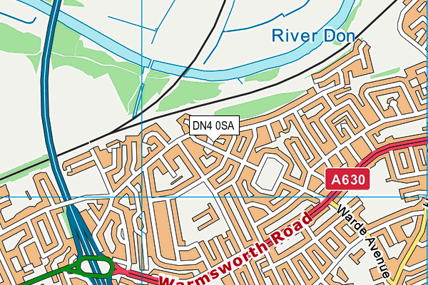 DN4 0SA map - OS VectorMap District (Ordnance Survey)