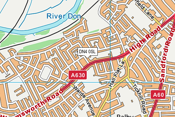 DN4 0SL map - OS VectorMap District (Ordnance Survey)