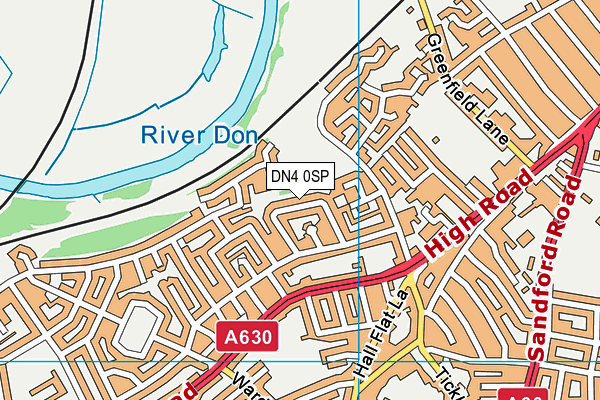 DN4 0SP map - OS VectorMap District (Ordnance Survey)