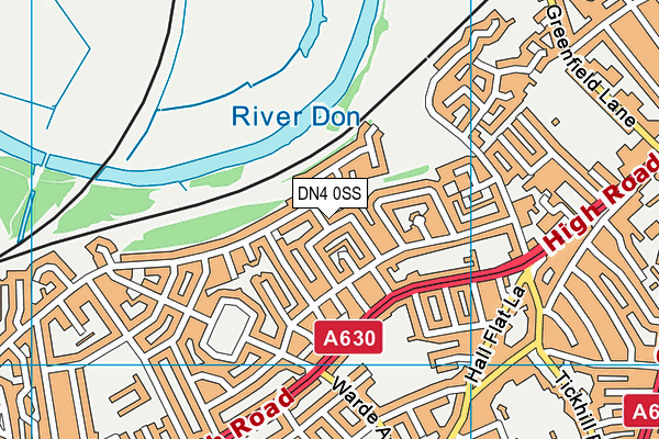 DN4 0SS map - OS VectorMap District (Ordnance Survey)