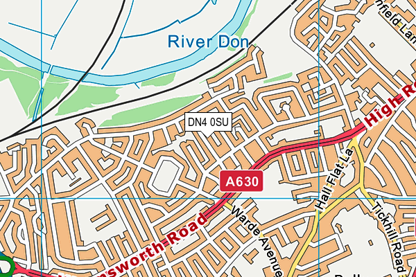 DN4 0SU map - OS VectorMap District (Ordnance Survey)