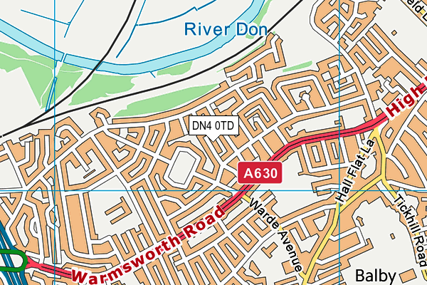 DN4 0TD map - OS VectorMap District (Ordnance Survey)