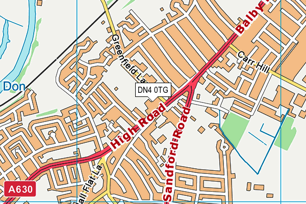 DN4 0TG map - OS VectorMap District (Ordnance Survey)