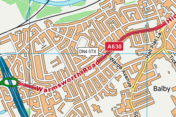 DN4 0TX map - OS VectorMap District (Ordnance Survey)