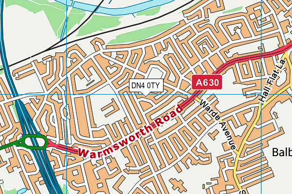 DN4 0TY map - OS VectorMap District (Ordnance Survey)