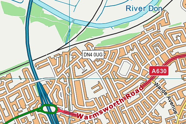 DN4 0UG map - OS VectorMap District (Ordnance Survey)