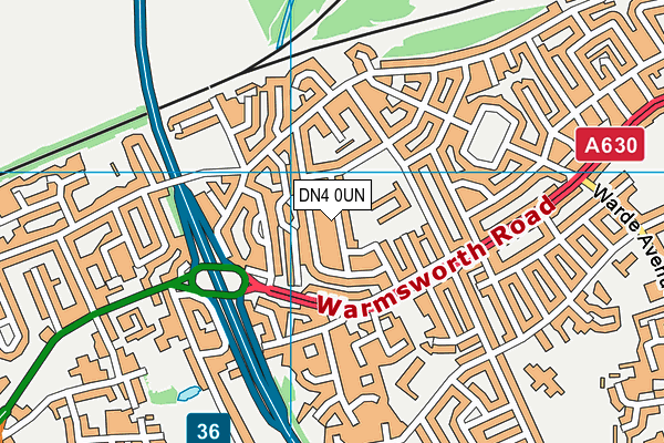 DN4 0UN map - OS VectorMap District (Ordnance Survey)