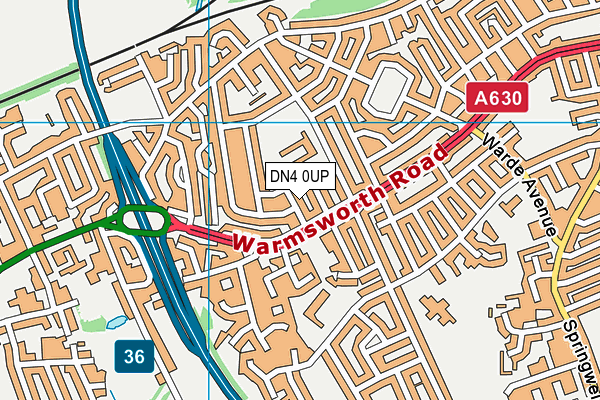 DN4 0UP map - OS VectorMap District (Ordnance Survey)