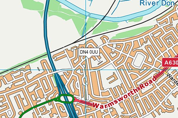 DN4 0UU map - OS VectorMap District (Ordnance Survey)