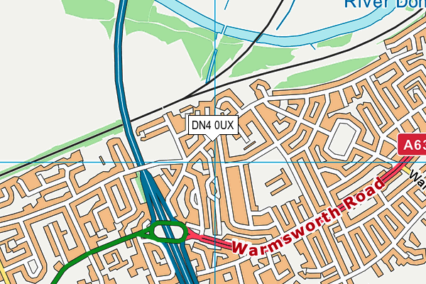 DN4 0UX map - OS VectorMap District (Ordnance Survey)