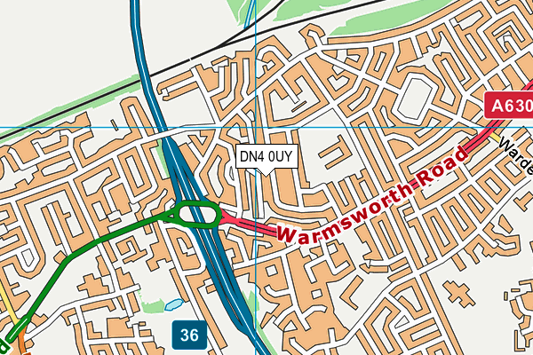 DN4 0UY map - OS VectorMap District (Ordnance Survey)