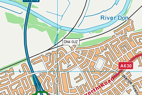 DN4 0UZ map - OS VectorMap District (Ordnance Survey)