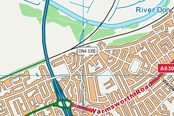 DN4 0XB map - OS VectorMap District (Ordnance Survey)