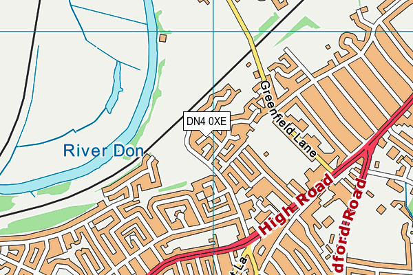 DN4 0XE map - OS VectorMap District (Ordnance Survey)
