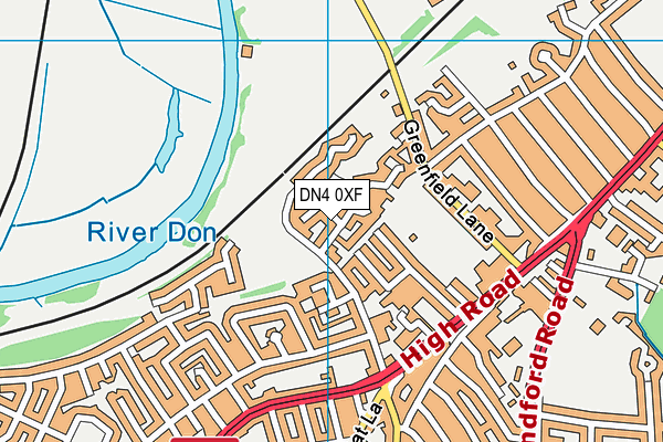 DN4 0XF map - OS VectorMap District (Ordnance Survey)