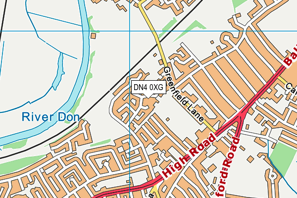 DN4 0XG map - OS VectorMap District (Ordnance Survey)