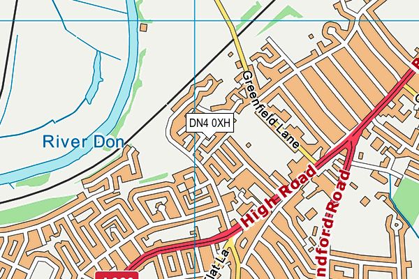 DN4 0XH map - OS VectorMap District (Ordnance Survey)