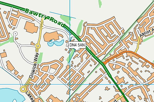 DN4 5AN map - OS VectorMap District (Ordnance Survey)