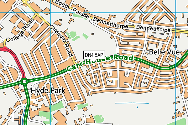 Elmfield Park map (DN4 5AP) - OS VectorMap District (Ordnance Survey)