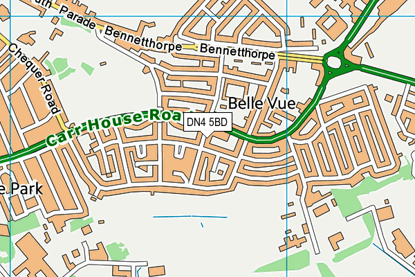 DN4 5BD map - OS VectorMap District (Ordnance Survey)