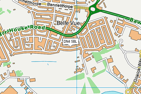 DN4 5BL map - OS VectorMap District (Ordnance Survey)