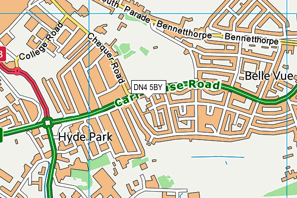 DN4 5BY map - OS VectorMap District (Ordnance Survey)