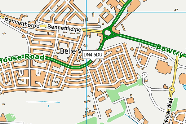 DN4 5DU map - OS VectorMap District (Ordnance Survey)