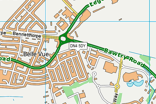 DN4 5DY map - OS VectorMap District (Ordnance Survey)