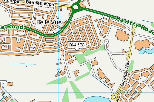 DN4 5EG map - OS VectorMap District (Ordnance Survey)