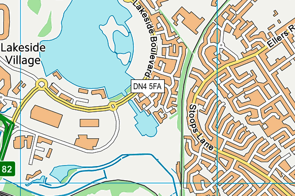 DN4 5FA map - OS VectorMap District (Ordnance Survey)