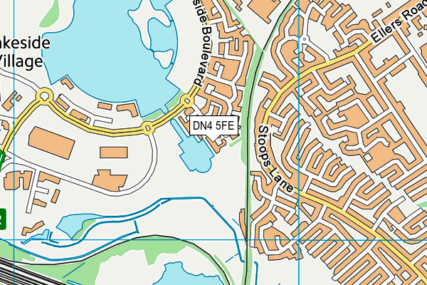 DN4 5FE map - OS VectorMap District (Ordnance Survey)