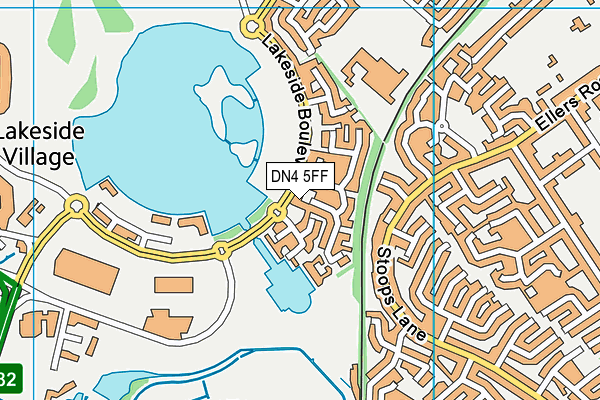 DN4 5FF map - OS VectorMap District (Ordnance Survey)